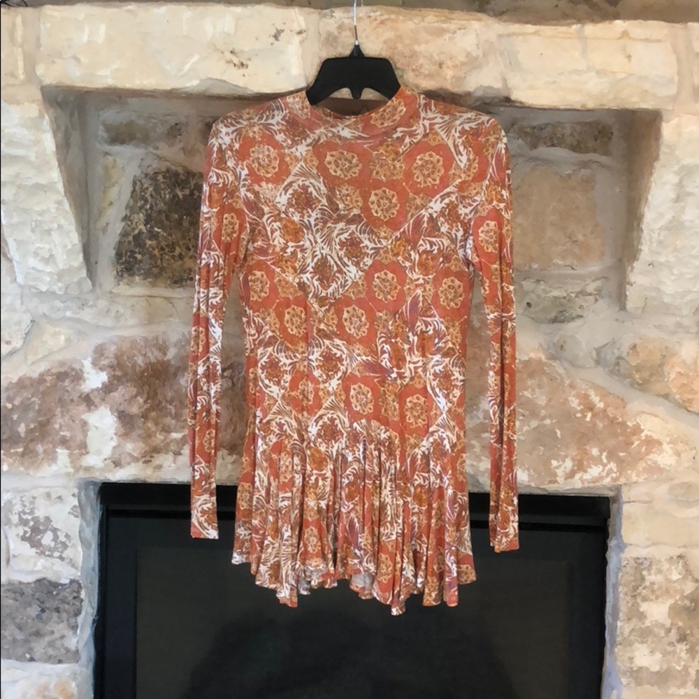 Free people orange print tunic